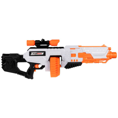 Бластер FunMax А82 электрический с барабаном 30 выстрелов 48 снарядов 1TOY Т24254 1